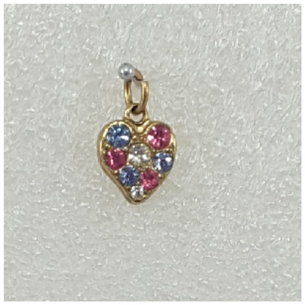 Multi-Colored Rhinestone Heart Pendant. - Picture 2 of 8